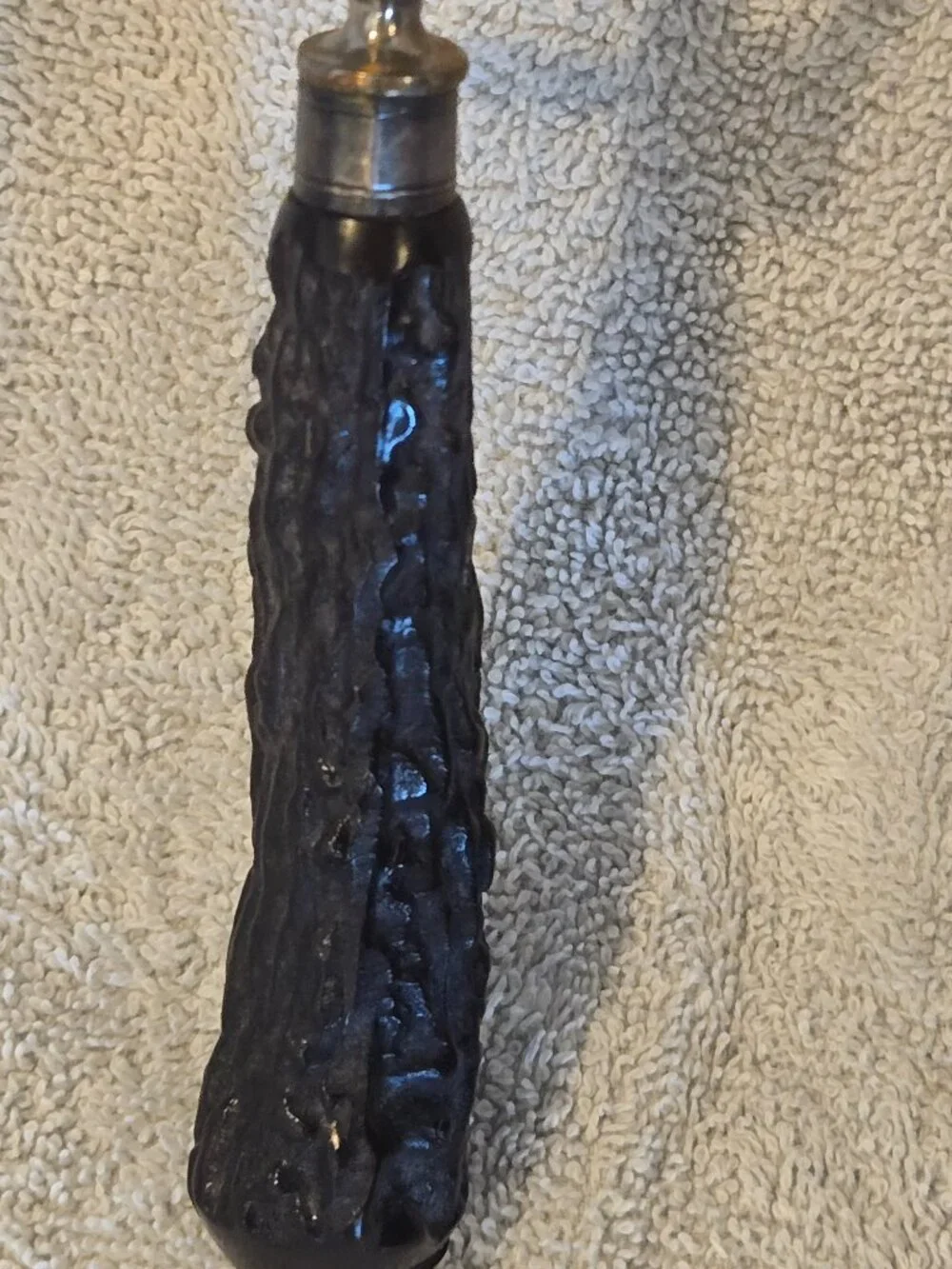 Vintage Antler Handle Meat Carving Fork with sterling silver Accents.